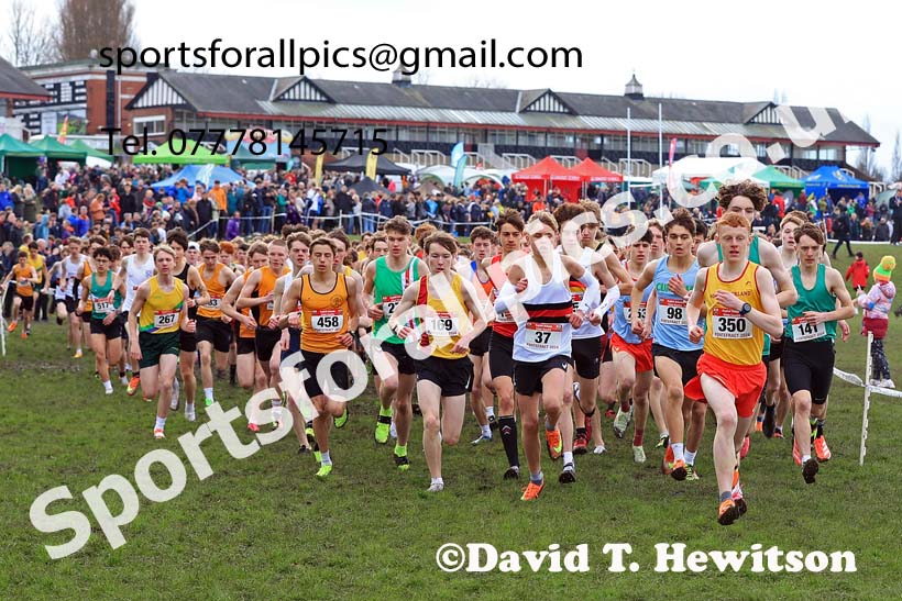 Intermediate Boys 2024 English Schools Cross Country Champs., Pontefract, March 16th.  Photo: David T. Hewitson/Sports for All Pics